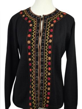 Vintage Sumac Alpaca By Perez Cusco-peru Cardigan Sweater Embroidered  Size L